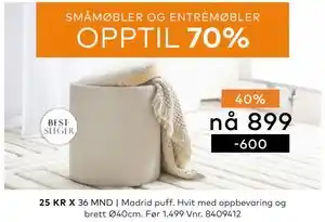 Skeidar Madrid puff tilbud