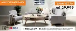 Skeidar Noor Lux hjørnesofa tilbud