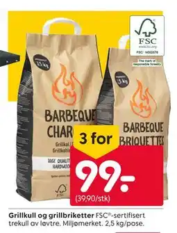 Rusta Grillkull og grillbriketter tilbud