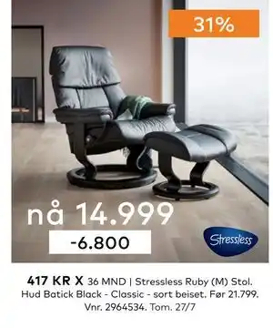 Skeidar Stressless Ruby (M) Stol tilbud