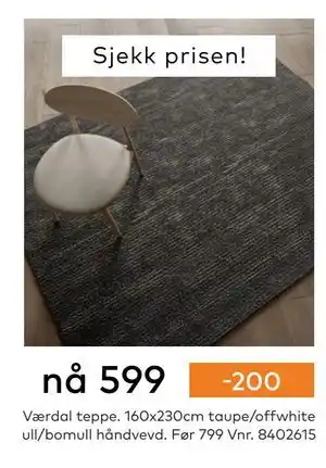 Skeidar Værdal teppe tilbud