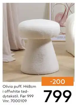 Skeidar Olivia puff tilbud