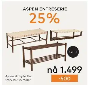 Skeidar Aspen skohylle tilbud