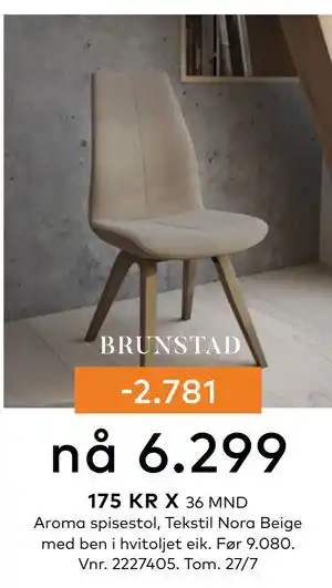 Skeidar Aroma spisestol tilbud
