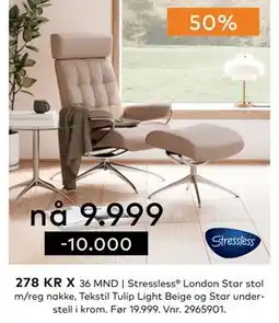 Skeidar Stressless London Star stol tilbud