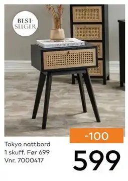 Skeidar Tokyo nattbord 1 skuff tilbud