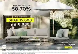 Skeidar Amalfi sofa med sjeselong tilbud