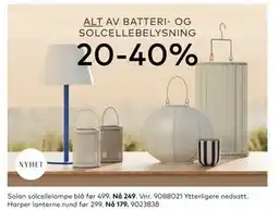 Skeidar Solan solcellelampe blå tilbud