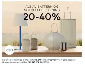 Skeidar Solan solcellelampe blå tilbud