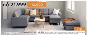 Skeidar Square U-sofa tilbud