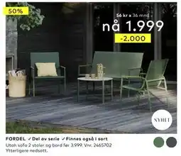 Skeidar Utah sofa 2 stoler og bord tilbud