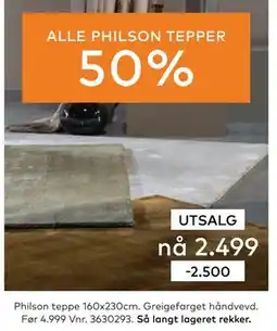 Skeidar Philson teppe tilbud