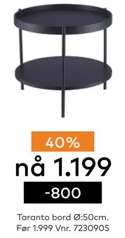 Skeidar Taranto bord tilbud