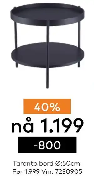 Skeidar Taranto bord tilbud