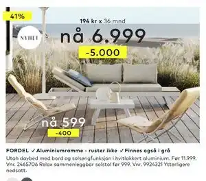 Skeidar Relax sammenleggbar solstol tilbud