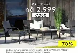 Skeidar Sardinia sofagruppe med sofa tilbud