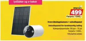 POWER Overvåkningskamera + solcellepanel tilbud
