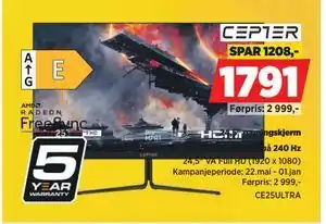 POWER 24,5 gamingskjerm tilbud