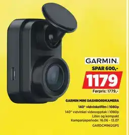 POWER GARMIN MINI DASHBORDKAMERA tilbud