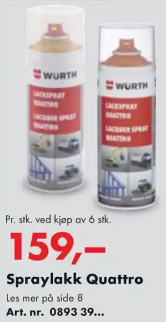 Würth Spraylakk Quattro tilbud