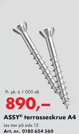 Würth ASSYⓇ terrasseskrue A4 tilbud
