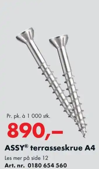 Würth ASSYⓇ terrasseskrue A4 tilbud