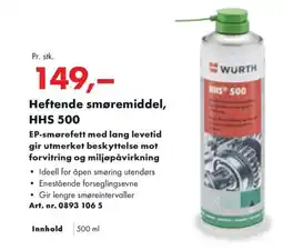 Würth Heftende smøremiddel, HHS 500 tilbud