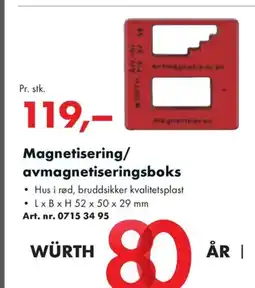 Würth Magnetisering/ avmagnetiseringsboks tilbud