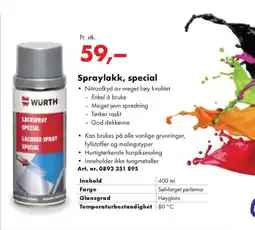 Würth Spraylakk, special tilbud