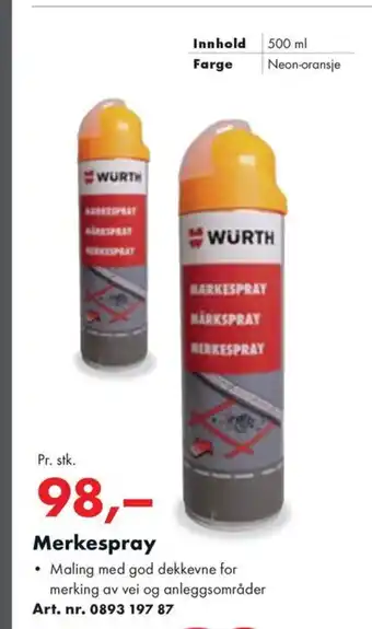 Würth Merkespray tilbud