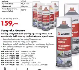 Würth Spraylakk Quattro tilbud