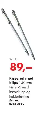 Würth Rissenål med klips 150 mm tilbud