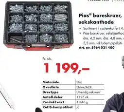 Würth PiasⓇ boreskruer, sekskanthode tilbud
