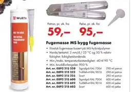Würth Fugemasse MS bygg fugemasse tilbud