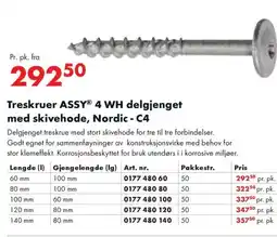 Würth Treskruer ASSYⓇ 4 WH delgjenget med skivehode, Nordic - C4 tilbud