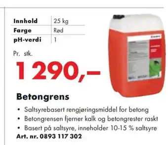 Würth Betongrens tilbud