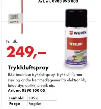 Würth Trykkluftspray tilbud