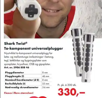 Würth Shark TwistⓇ To-komponent universalplugger tilbud