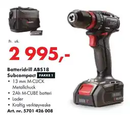 Würth Batteridrill ABS18 Subcompact PAKKE 1 tilbud