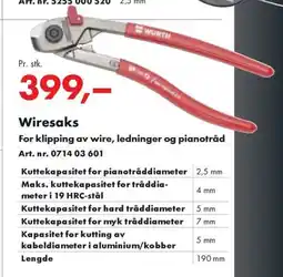 Würth Wiresaks tilbud