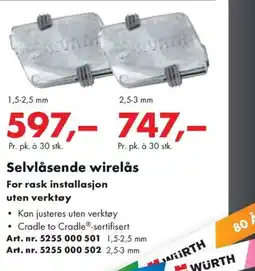 Würth Selvlåsende wirelås tilbud