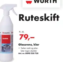 Würth Glassrens, klar tilbud