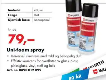 Würth Uni-foam spray tilbud