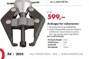 Würth Avdrager for viskerarmer tilbud