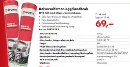Würth Universalfett anlegg/landbruk EP-2-fett med litium-/kalsiumbasis tilbud