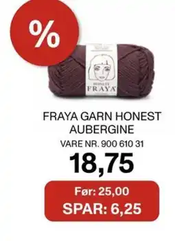 Stoff & Stil Fraya garn honest aubergine tilbud