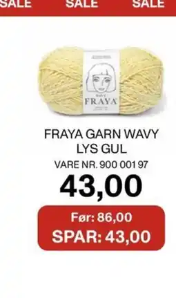 Stoff & Stil Fraya garn wavy lys gul tilbud