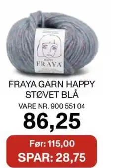 Stoff & Stil Fraya garn happy støvet blå tilbud
