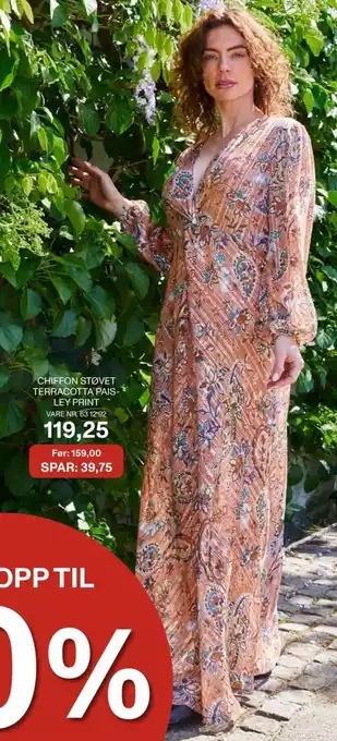 Stoff & Stil Chiffon støvet terracotta pais- ley print tilbud