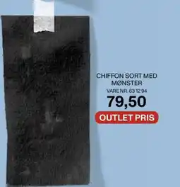 Stoff & Stil CHIFFON SORT MED MØNSTER tilbud